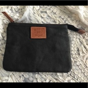 WILL Leather Goods Dk Brown Waxed Canvas Pouch/Bag